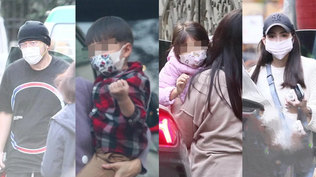 周杰伦昆凌带儿女驾车出游 小小周西瓜太郎发型抢眼
